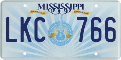 MS license plate LKC766