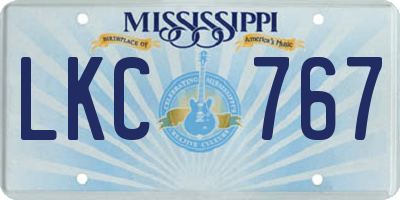 MS license plate LKC767
