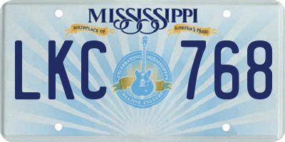 MS license plate LKC768