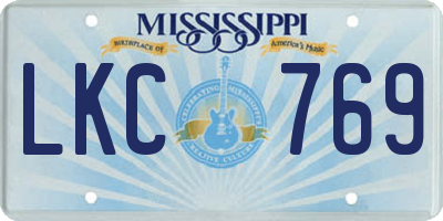 MS license plate LKC769