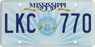 MS license plate LKC770