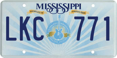 MS license plate LKC771
