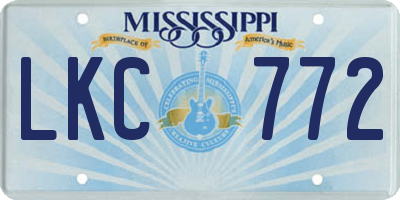 MS license plate LKC772