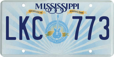 MS license plate LKC773