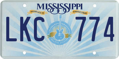 MS license plate LKC774