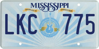 MS license plate LKC775