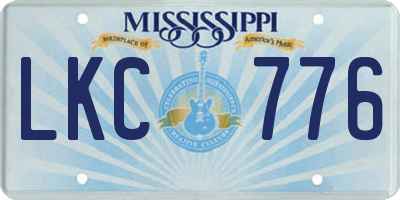 MS license plate LKC776