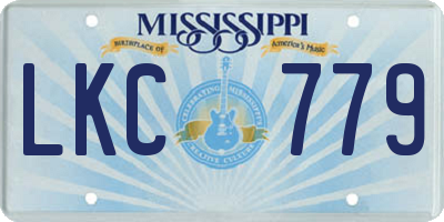 MS license plate LKC779
