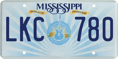 MS license plate LKC780