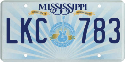 MS license plate LKC783