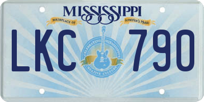 MS license plate LKC790