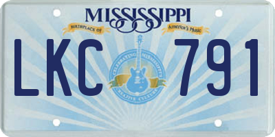 MS license plate LKC791