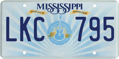 MS license plate LKC795