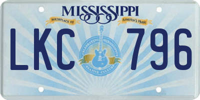 MS license plate LKC796
