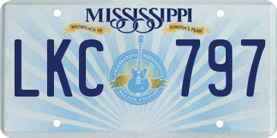 MS license plate LKC797
