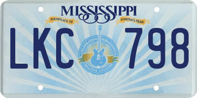 MS license plate LKC798