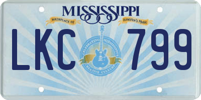 MS license plate LKC799