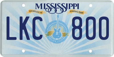 MS license plate LKC800