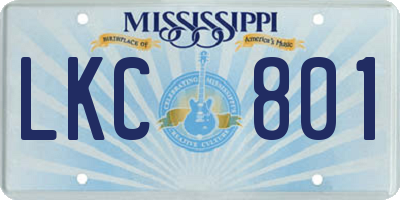 MS license plate LKC801