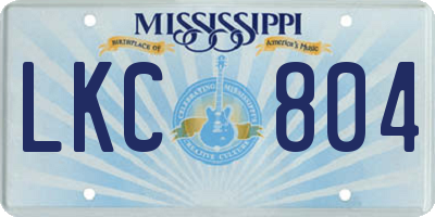 MS license plate LKC804