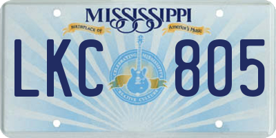 MS license plate LKC805