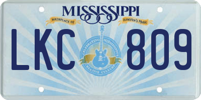 MS license plate LKC809