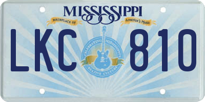 MS license plate LKC810