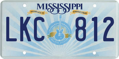 MS license plate LKC812