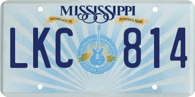 MS license plate LKC814