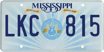 MS license plate LKC815