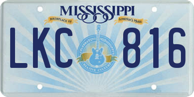 MS license plate LKC816