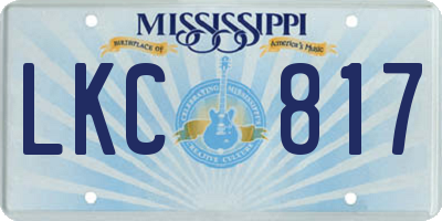 MS license plate LKC817