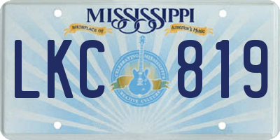 MS license plate LKC819