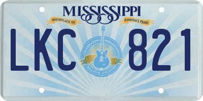 MS license plate LKC821