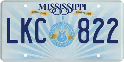 MS license plate LKC822