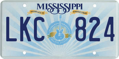 MS license plate LKC824
