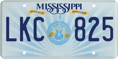 MS license plate LKC825