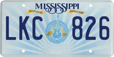MS license plate LKC826