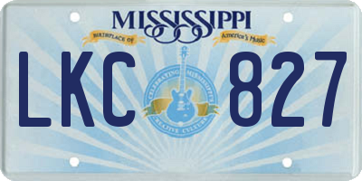 MS license plate LKC827
