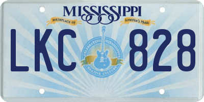MS license plate LKC828