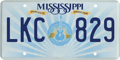 MS license plate LKC829