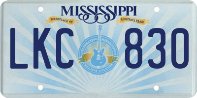 MS license plate LKC830