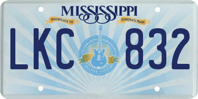 MS license plate LKC832