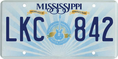 MS license plate LKC842
