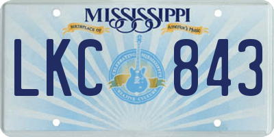 MS license plate LKC843
