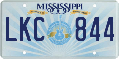 MS license plate LKC844