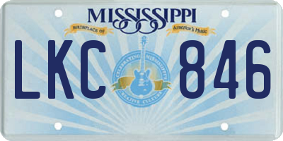 MS license plate LKC846
