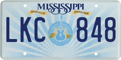 MS license plate LKC848