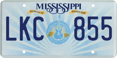 MS license plate LKC855