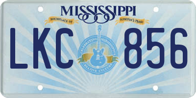 MS license plate LKC856